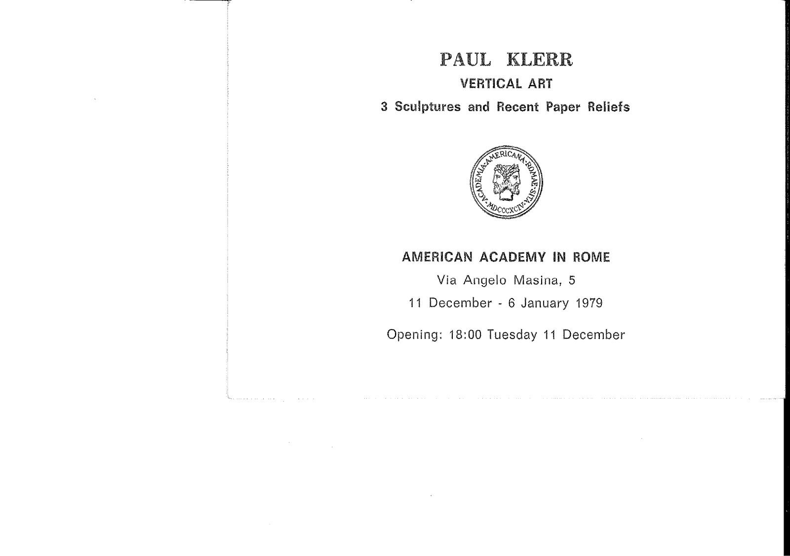 Paul Klerr — Vertical Art: 3 Sculptures and Recent Paper Reliefs