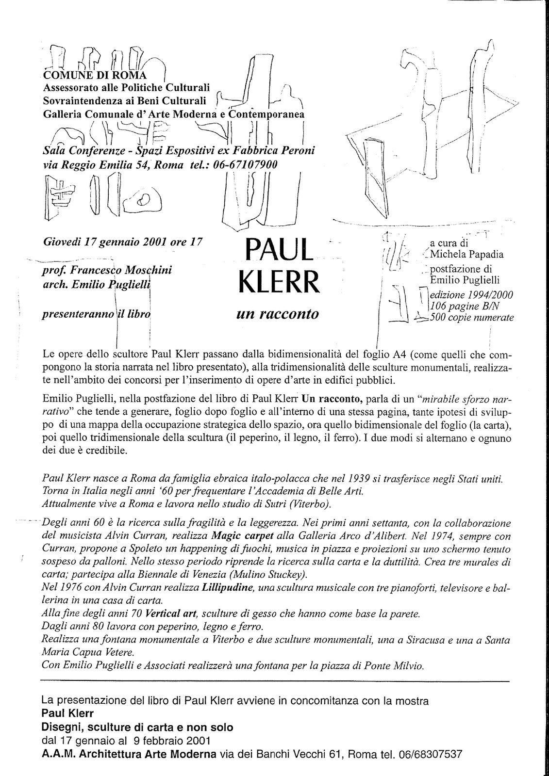 Paul Klerr — Un racconto / Disegni, sculture di carta e non solo