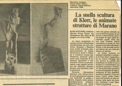 La snella scultura di Klerr, le animate strutture di Marano