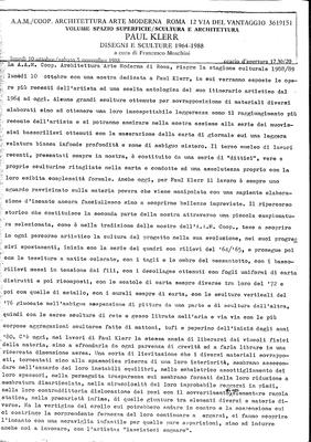 Paul Klerr — Disegni e sculture 1964-1988
