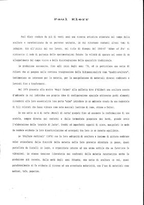 Paul Klerr — Biografia critica