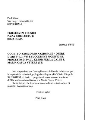 Lettera a Servizi Tecnici — Progetto definitivo S. Maria Capua Vetere