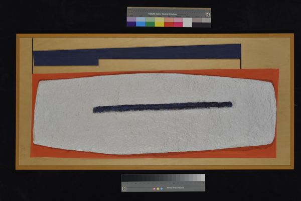 Relief with blue line